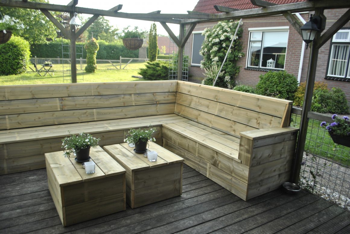 Loungebank geïmpregneerd hout Meer en op maat